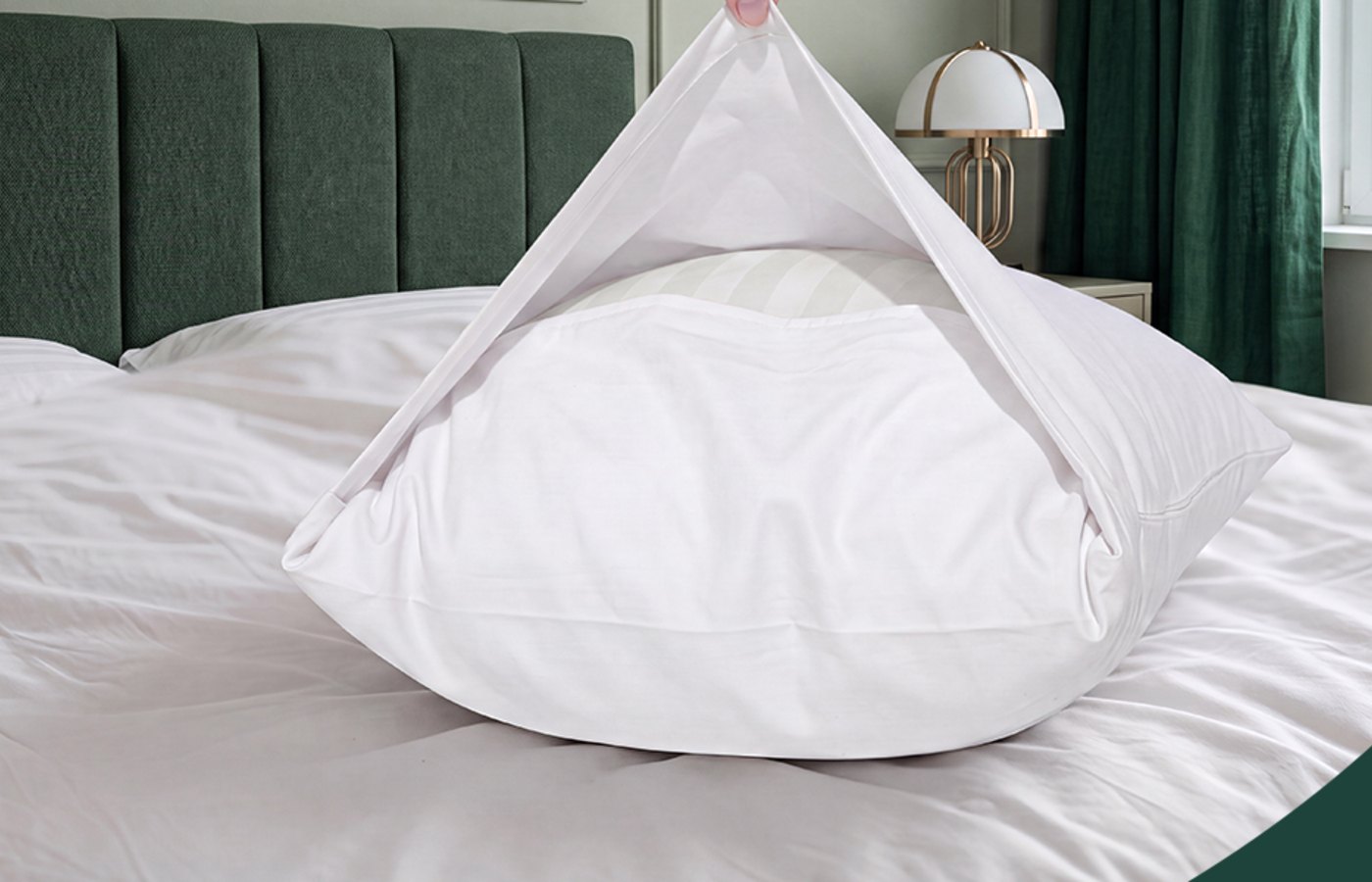 Nuzzle bedding, the envelope flap, folded back on itself